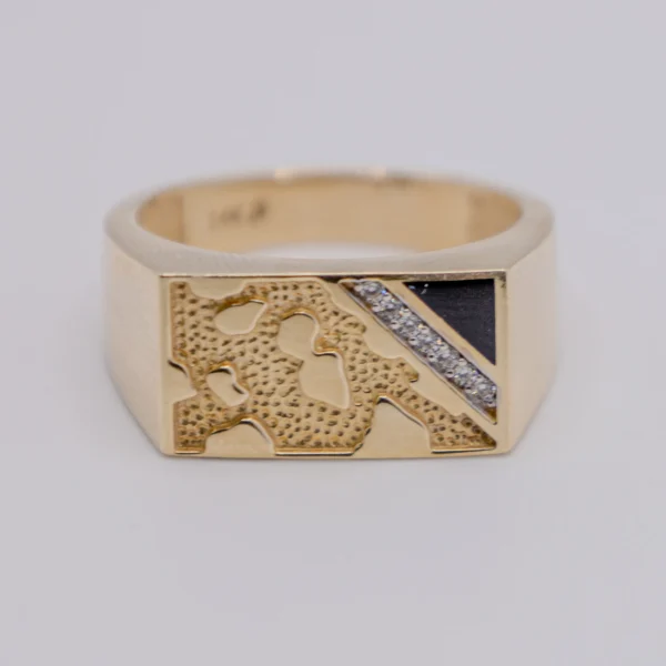 Anillo para Hombre, Abstracto con Piedra y Ónix - Imagen 3