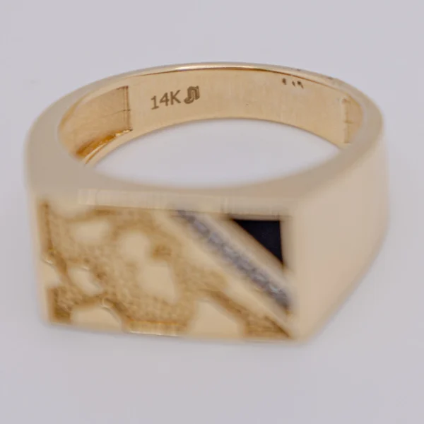 Anillo para Hombre, Abstracto con Piedra y Ónix - Imagen 4