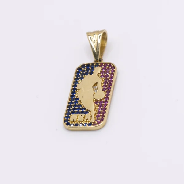 Dije de juegos NBA oro 14 k y zirconia - Imagen 2