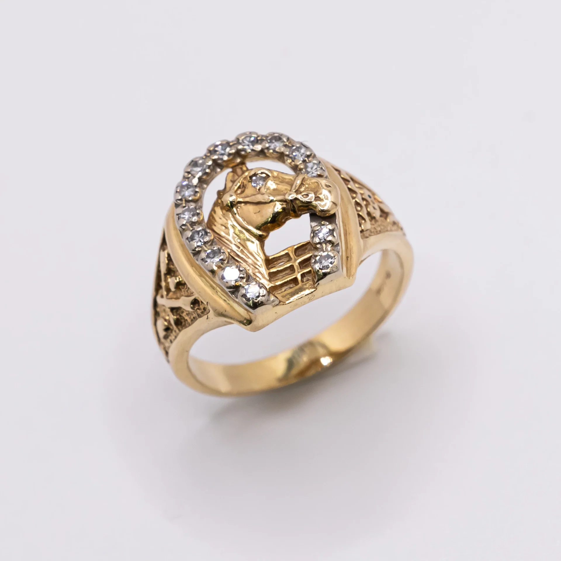 Anillo para Hombre con Herradura de Brillantes 14k