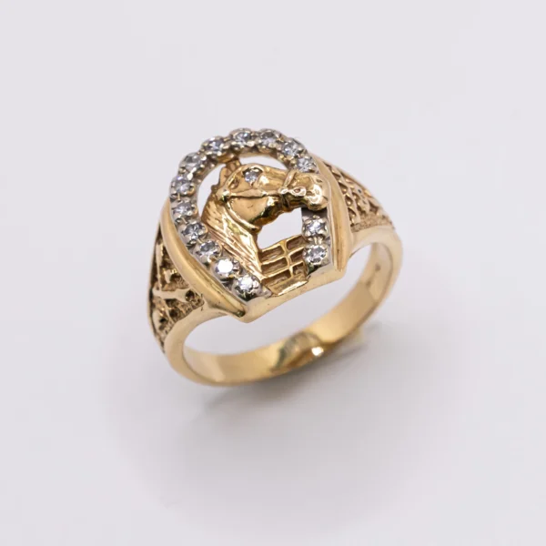 Anillo para Hombre con Herradura de Brillantes 14k