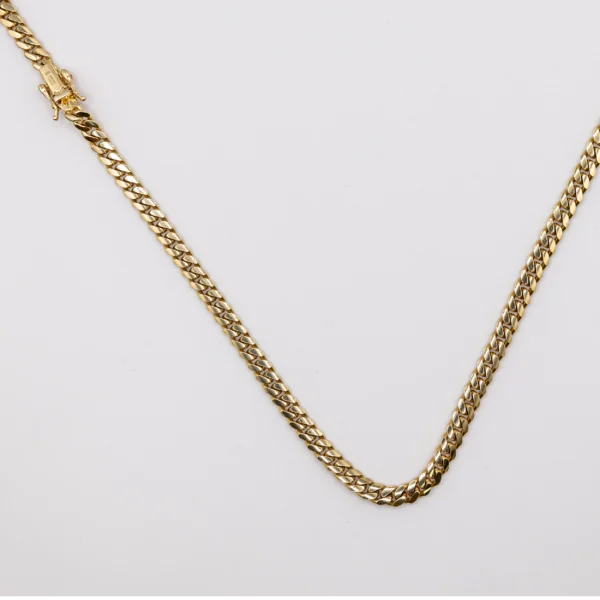 Cadena Estilo Cuban Link 4mm 14k
