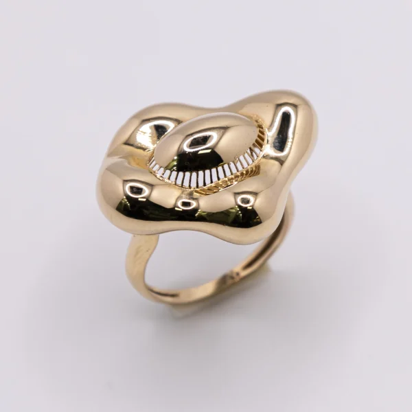 Anillo de Mujer con Flor Inflada 14k