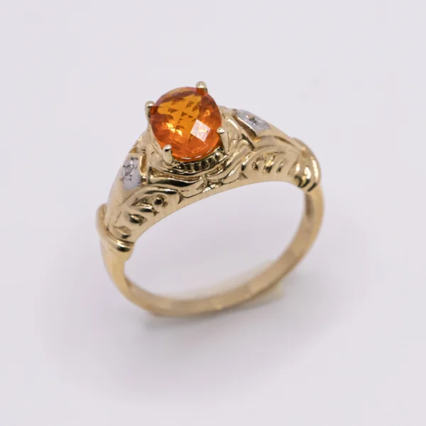 Anillo para Mujer con Óvalo Naranja - Imagen 2