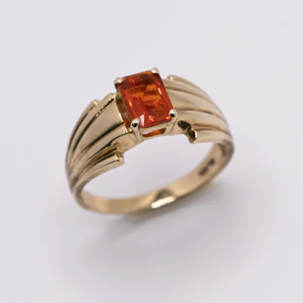 Anillo para Mujer con Rectángulo Naranja - Imagen 2