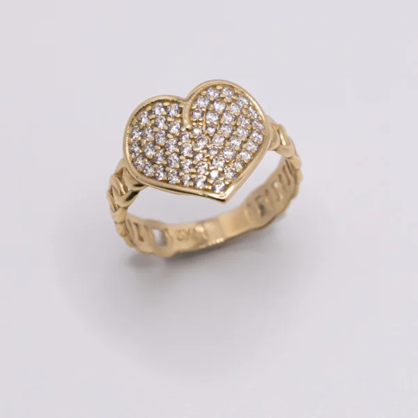 Anillo para Mujer con Corazón y Cadena - Imagen 2