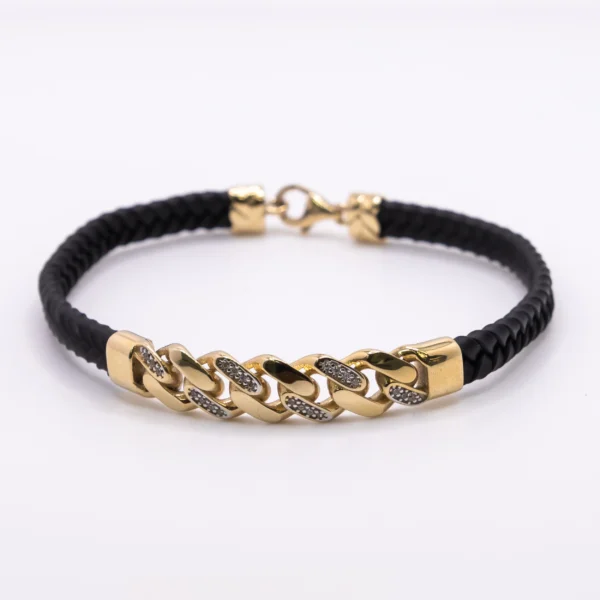 Pulso para Hombre, Oro con Caucho