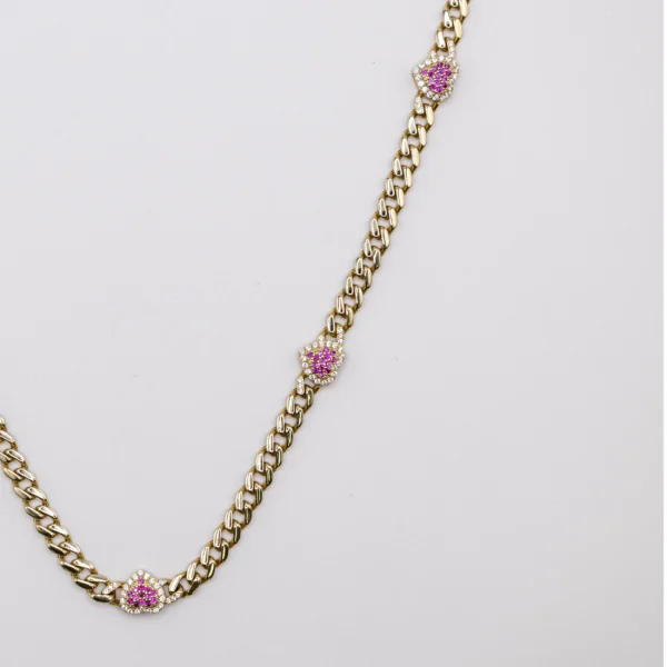 Gargantilla Mónaco con Corazones Rosas - Imagen 2