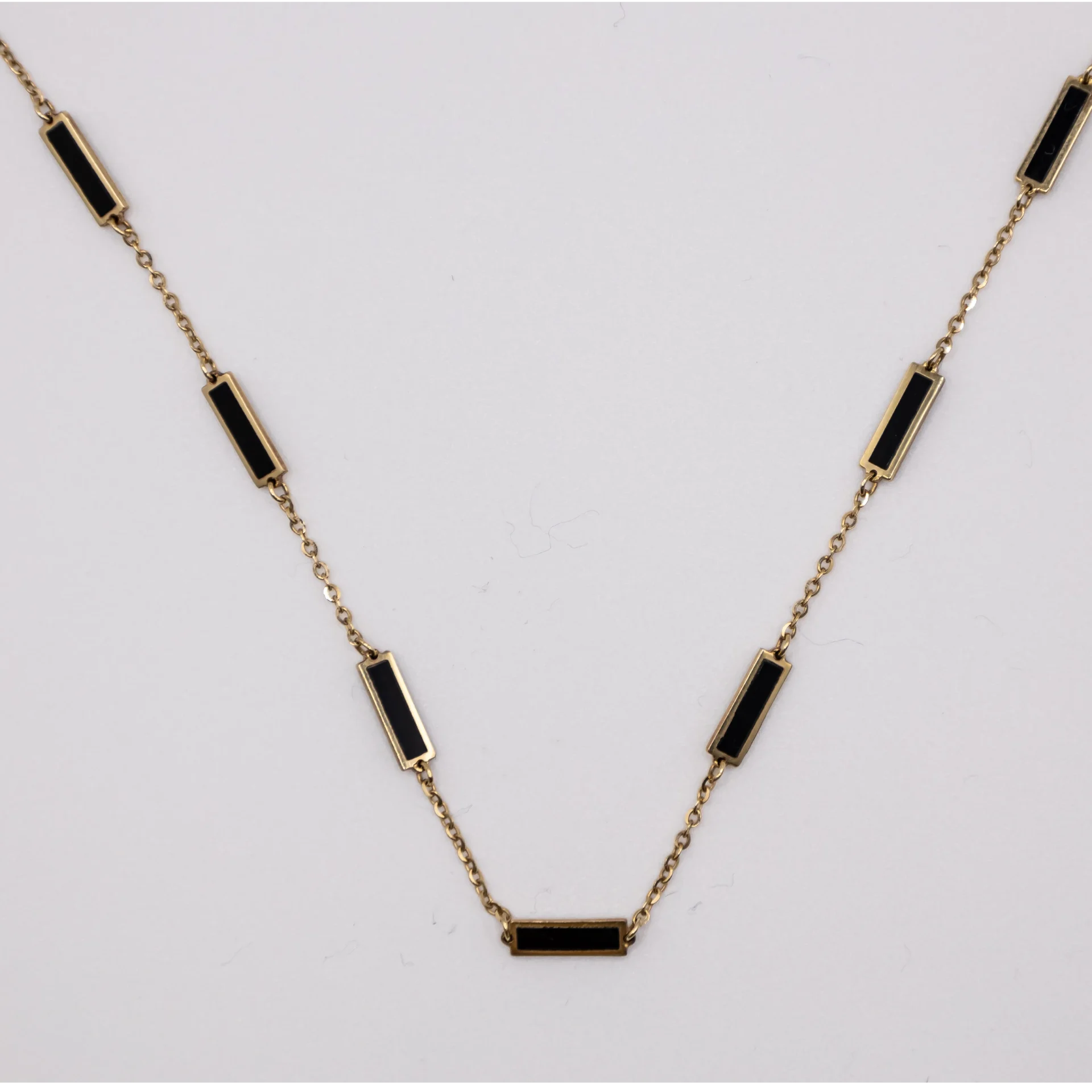 Cadena con Rectángulos Color Negro 14k