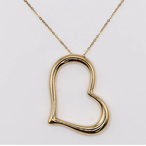 Cadena con Eslabón de Cable y Colgante de Corazón - Imagen 3