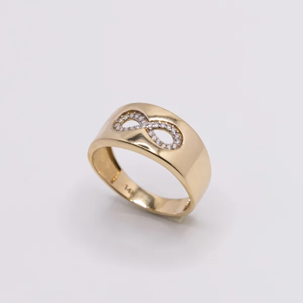 Anillo para Mujer con Infinito y Zirconia 14k