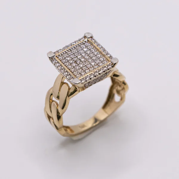 Anillo para Mujer con Estilo Princesa y Cadena 14k