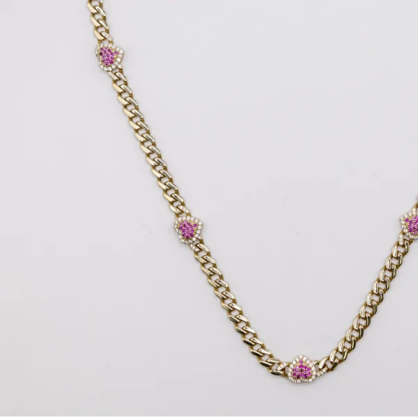 Gargantilla Mónaco con Corazones Rosas - Imagen 3