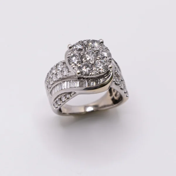 Anillo para Mujer, Corte Redondo Grande de Brillantes - Imagen 3