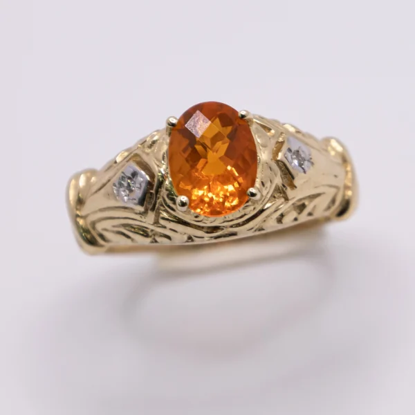 Anillo para Mujer con Óvalo Naranja - Imagen 3