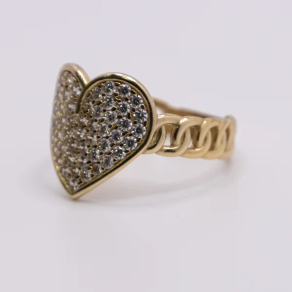Anillo para Mujer con Corazón y Cadena - Imagen 4