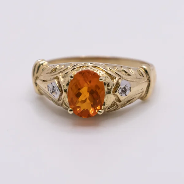 Anillo para Mujer con Óvalo Naranja - Imagen 4