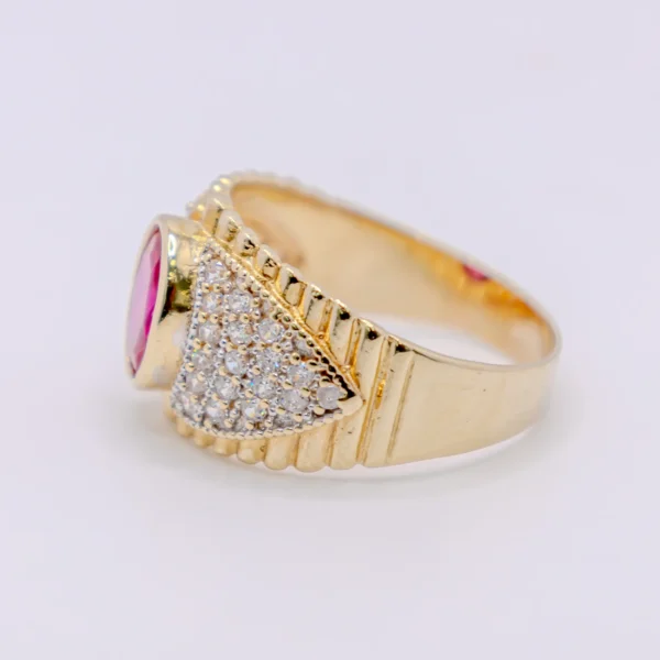 Anillo Para Hombre con Almendra Roja - Imagen 4