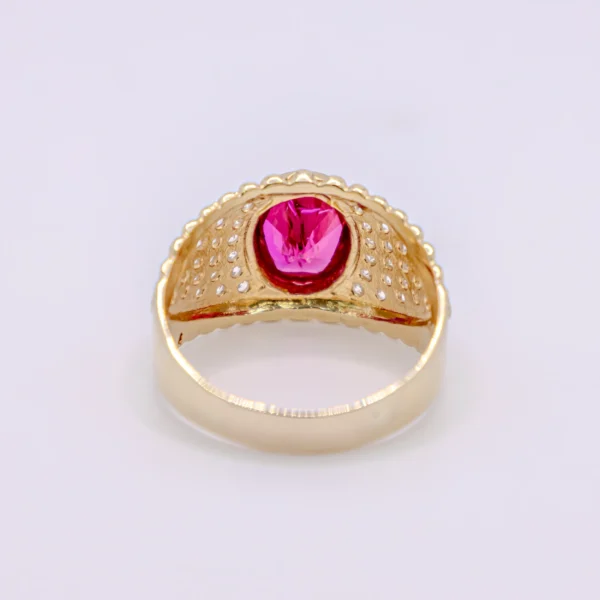 Anillo Para Hombre con Almendra Roja - Imagen 5