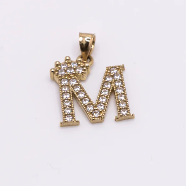 Dije de inicial M 10k con zirconia - Imagen 2