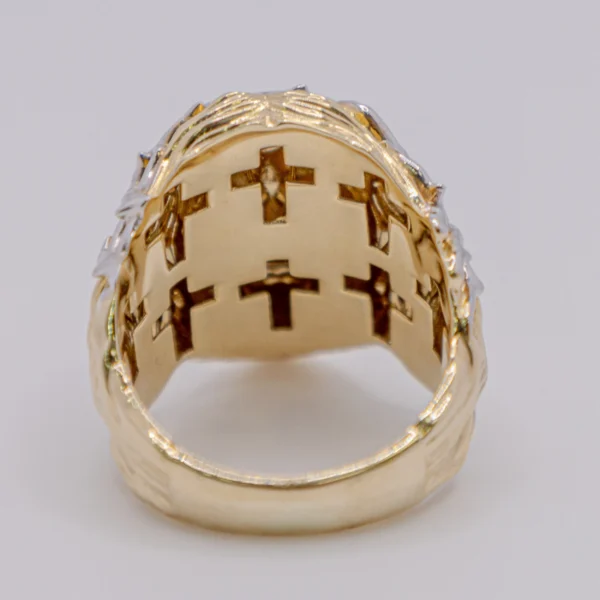 Anillo para Hombre con Jesús de Corona Blanca - Imagen 3