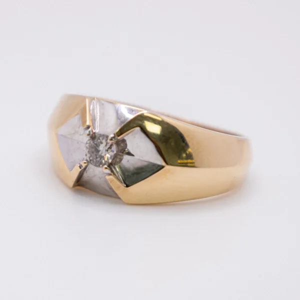 Anillo para Hombre, Lazo Blanco Chispa al Centro - Imagen 3