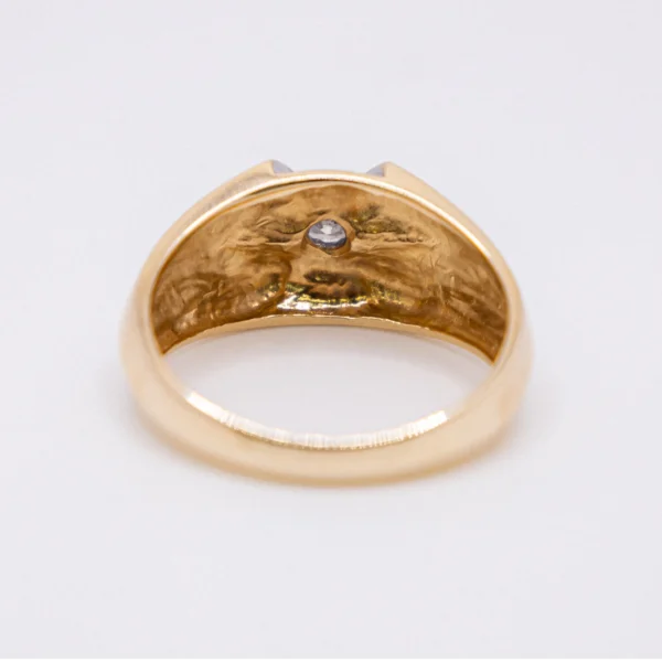 Anillo para Hombre, Lazo Blanco Chispa al Centro - Imagen 4
