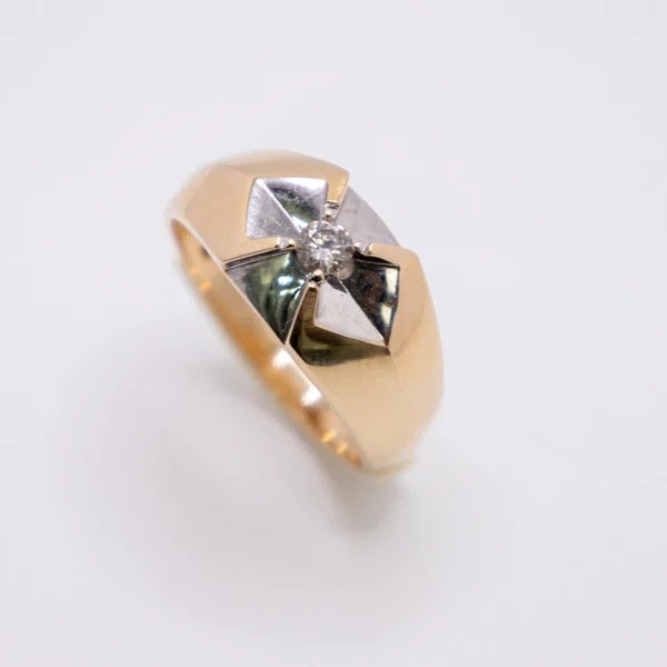 Anillo para Hombre, Lazo Blanco Chispa al Centro - Imagen 5