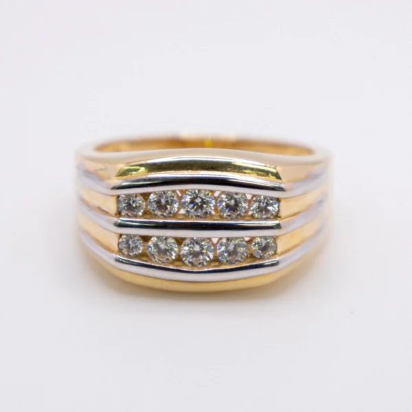 Anillo para Hombre con Líneas Blancas de Zirconia - Imagen 3