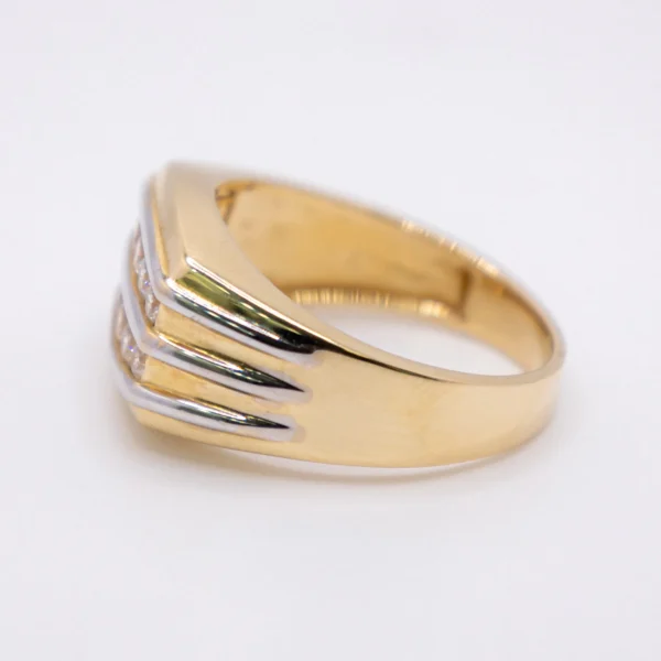 Anillo para Hombre con Líneas Blancas de Zirconia - Imagen 4