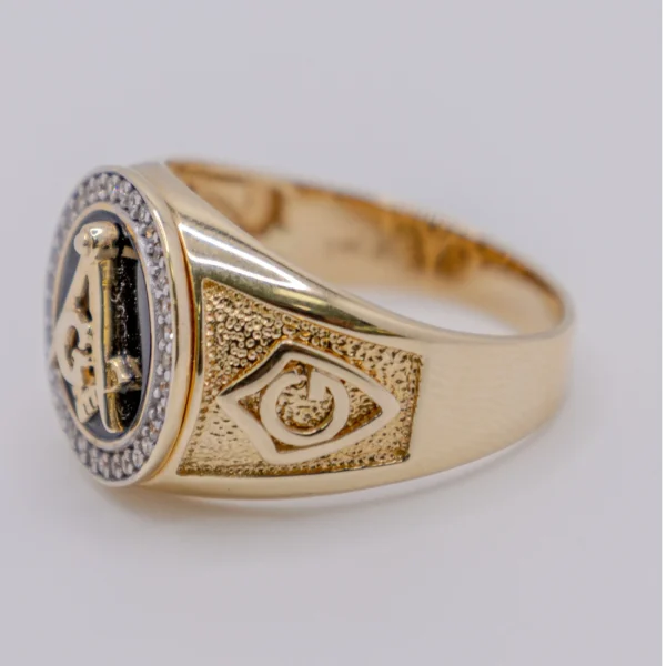 Anillo para Hombre, Masón en Ónix - Imagen 3