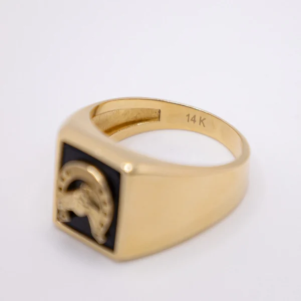 Anillo para Hombre, Ónix con Herradura - Imagen 2