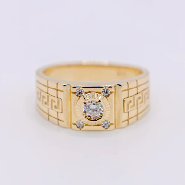 Anillo de Hombre Piedra Blanca 4 Chispas