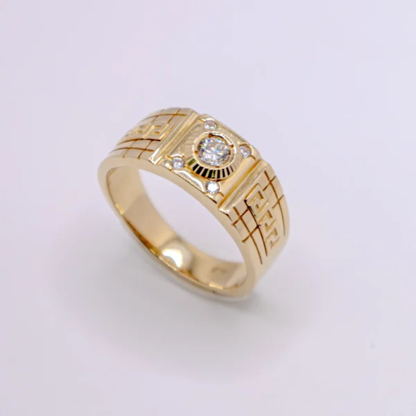 Anillo de hombre Piedra Blanca 4 Chispas