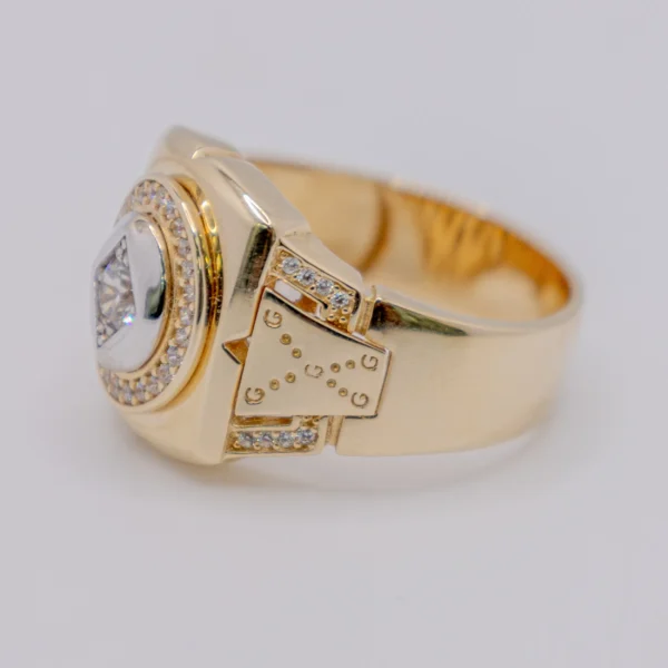 Anillo para Hombre, Rombo de Piedra Blanca - Imagen 3