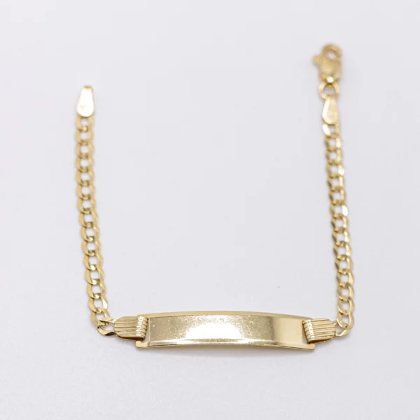 Pulso de Placa Para Niño Estilo Corte Brillo 14k