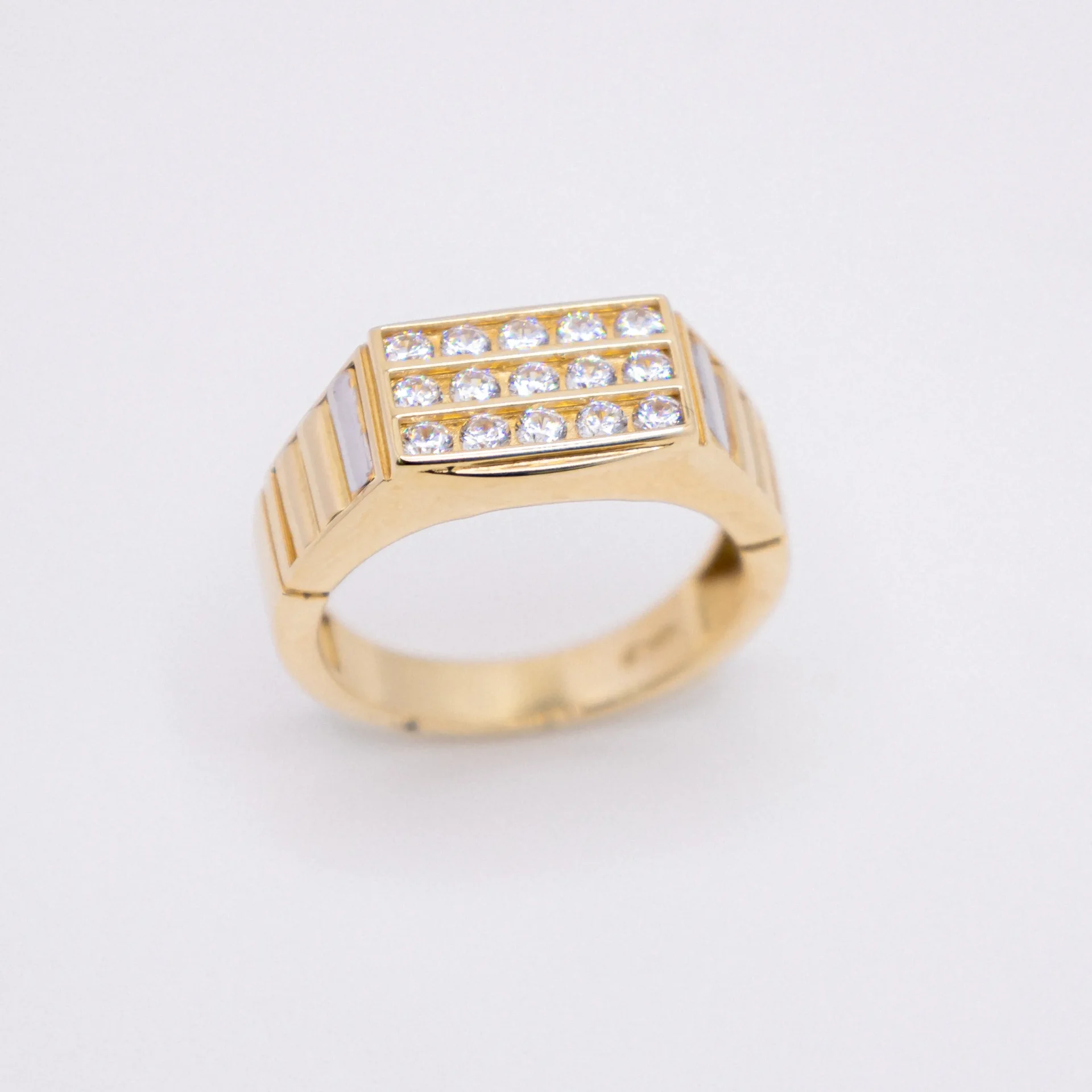 Anillo para Hombre, Rectángulo Quince Piedras