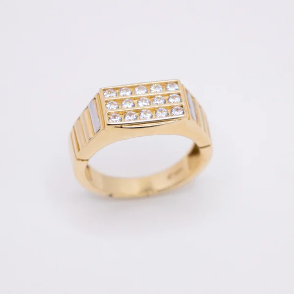 Anillo para Hombre, Rectángulo Quince Piedras