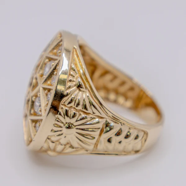 Anillo para Hombre, Roseta Piedras Grandes Blancas - Imagen 3