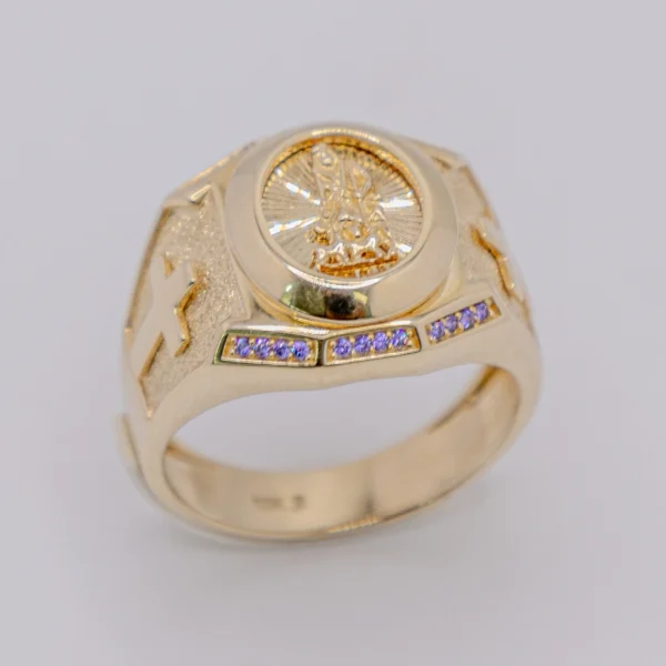 Anillo para Hombre, San Lázaro en Óvalo Cruz - Imagen 5