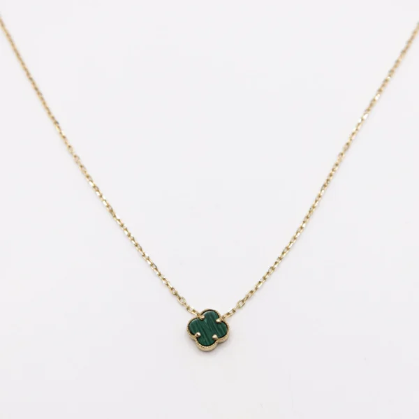 Cadena con Flor Verde 10k