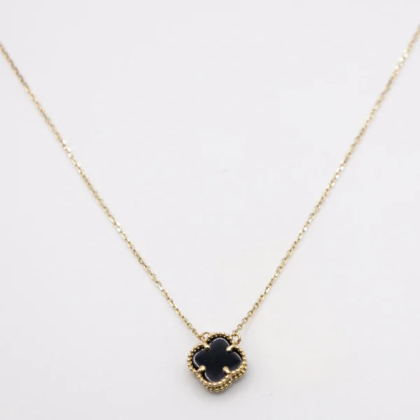 Cadena Estilo Van Cleef Solitario de Color Negro - Imagen 2