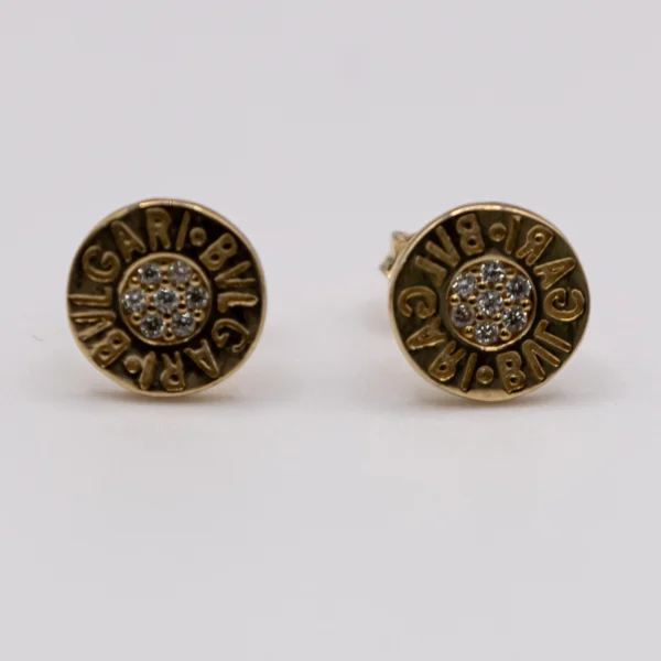 Aretes Estilo Bulgari y Zirconia 14k
