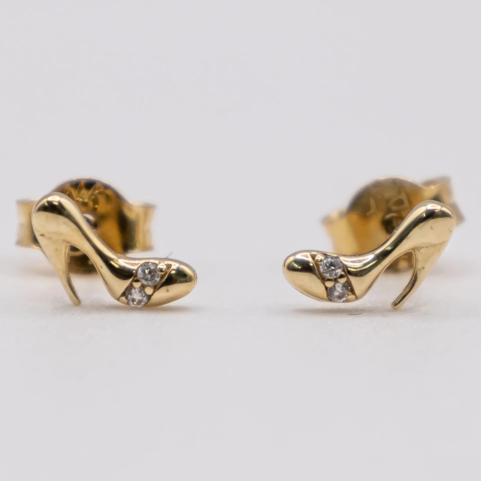 Aretes de Tacón y Zirconia 14k