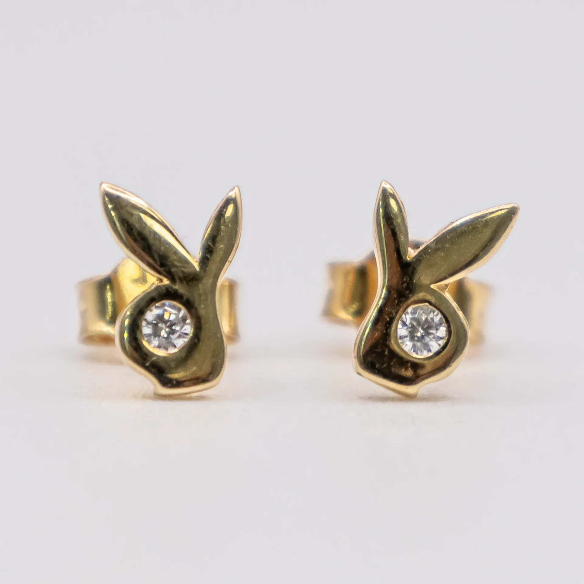 Aretes de Conejito y Zirconia 14k