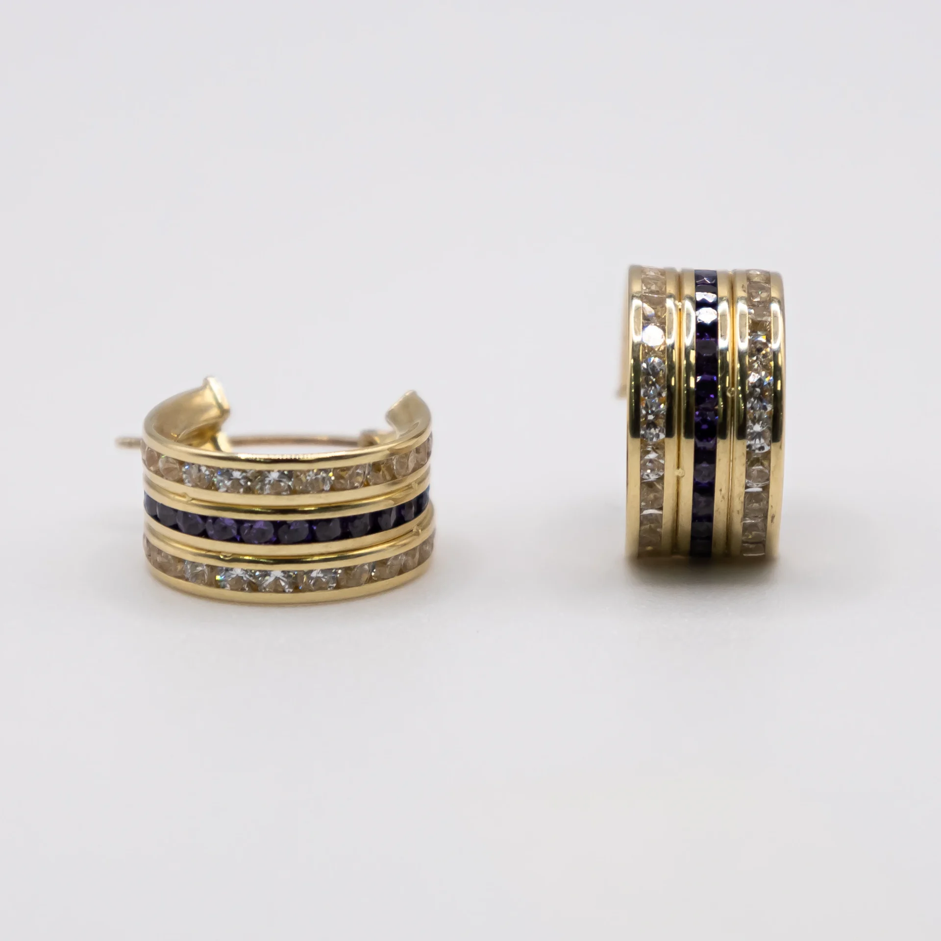 Argollas de Banda Ancha y Zirconia 14k