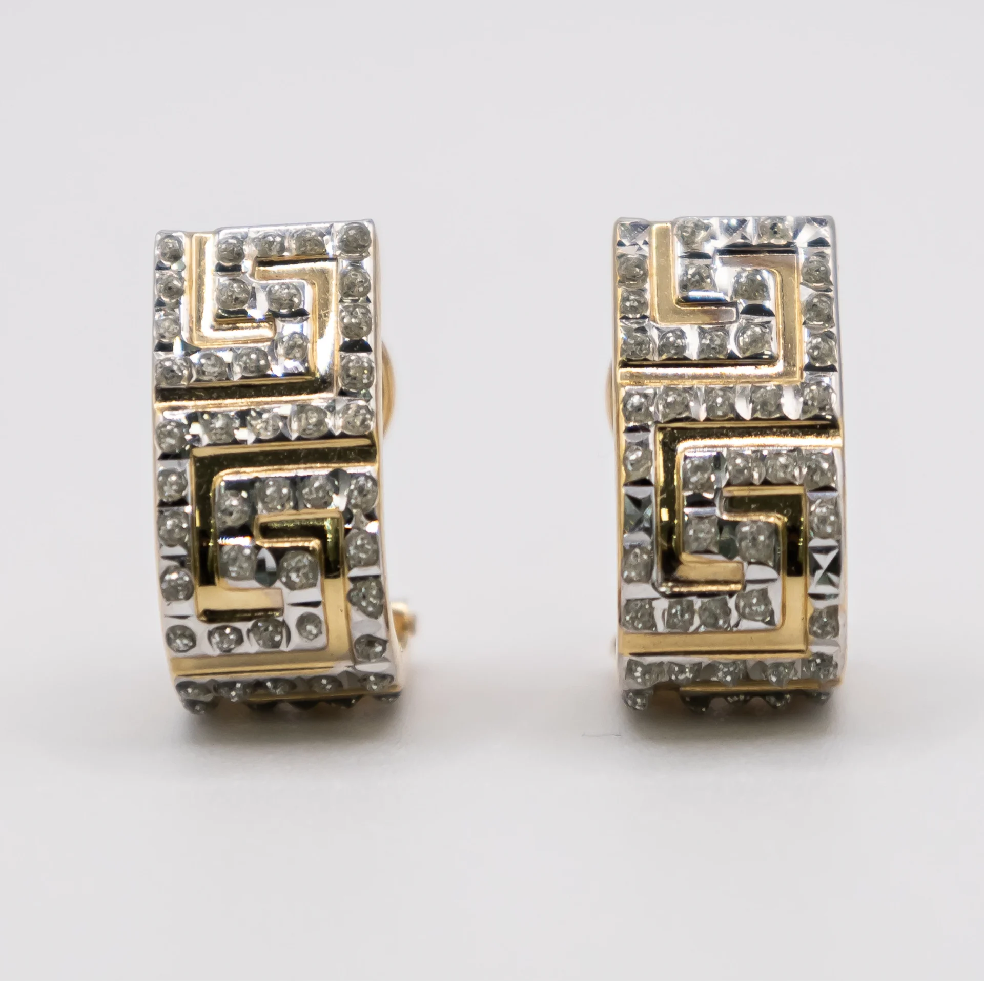 Aretes Estilo Versace con Zirconia 14k