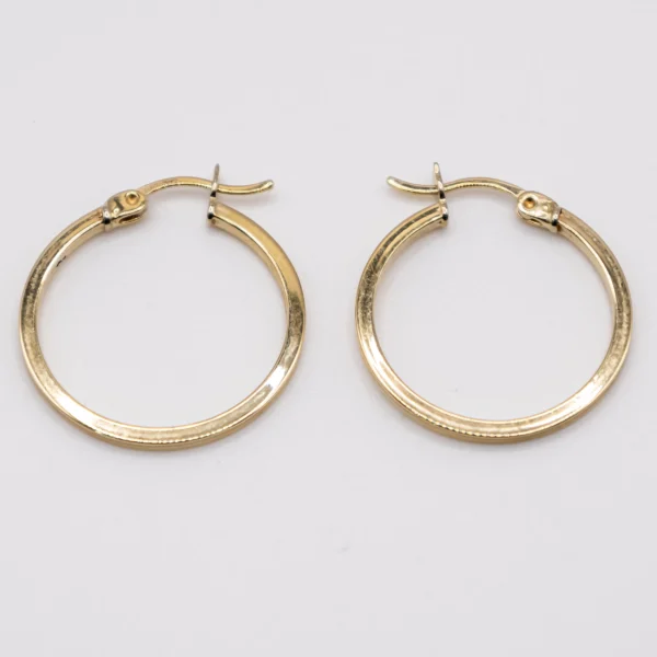 Argollas de Banda Fina y Lisa Medianas 14k