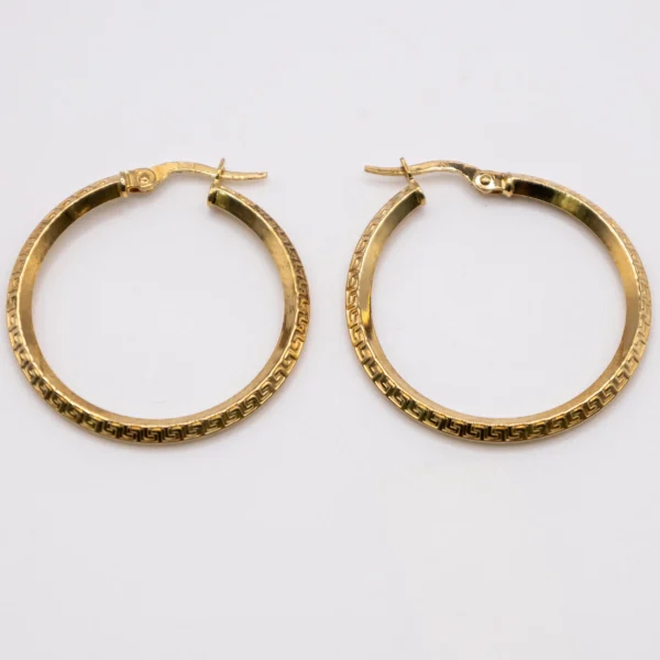 Argollas Grandes de Aro Rombo Estilo Versace 14k