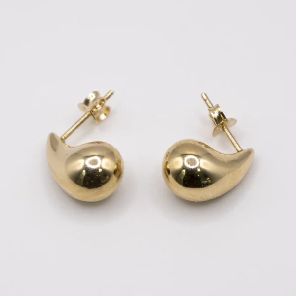 Aretes con Diseño de Lágrimas Medianas 10k
